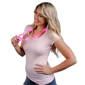 LED Pink Hearts Love Bead Necklace