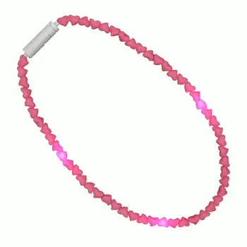 LED Pink Hearts Love Bead Necklace