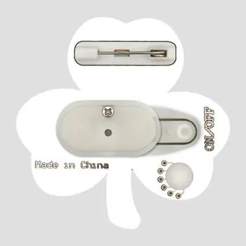 Jade Shamrock Flashing Body Light Lapel Pins