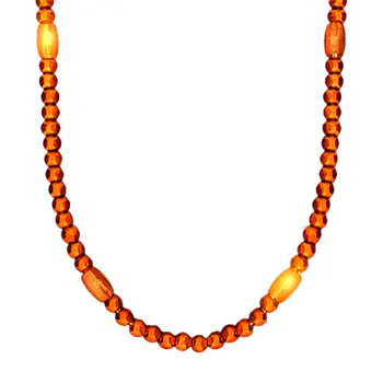 LED Necklace with Orange Beads