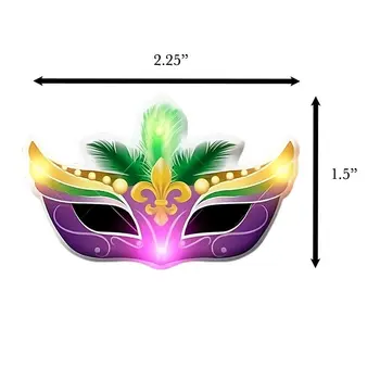 Carnival New Orleans Mardi Gras Mask Flashing Body Light Lapel Pins
