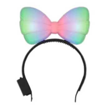 Light Up Hard Shell Bow Headband Multicolor