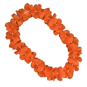Hawaiian Flower Lei Necklace Orange