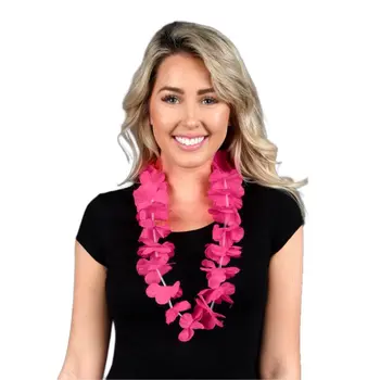 Hawaiian Flower Lei Necklace Pink