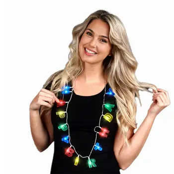 Multicolor LED Happy Birthday Lights Necklace
