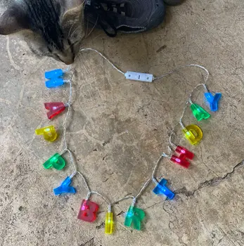 Multicolor LED Happy Birthday Lights Necklace