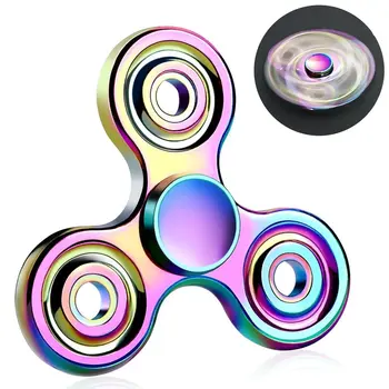 Rainbow Chameleon Tri Metal EDC Fidget Spinner