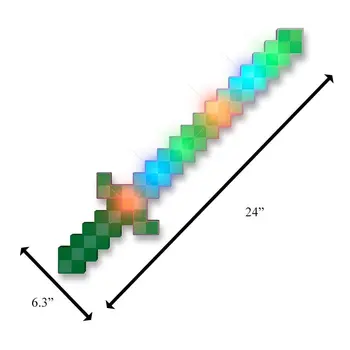 LED Pixelated Green Warrior Sword