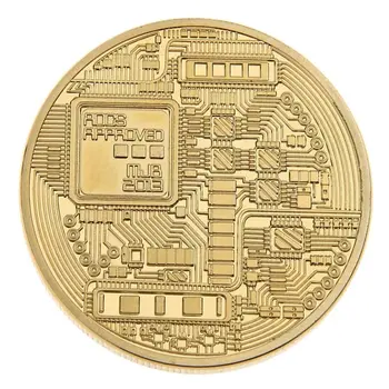 Gold Plated Collectible Bitcoin Coin Physical Art Collection Gift