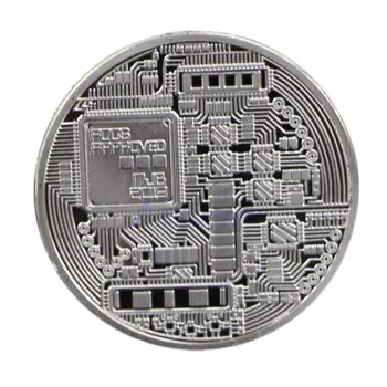 Silver Plated Collectible Bitcoin Coin Physical Art Collection Gift