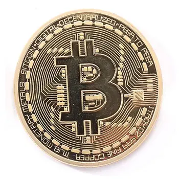 Gold Plated Collectible Bitcoin Coin Physical Art Collection Gift