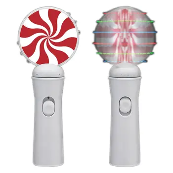 LED Flashing Peppermint Candy Cane Spinning Light Up Christmas Wand