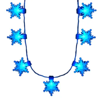 LED Big Blue Snowflakes String Lights Necklace
