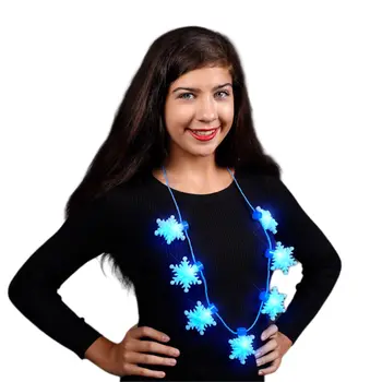 LED Big Blue Snowflakes String Lights Necklace