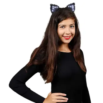 LED Black Lace Cat Animal Ears Headband