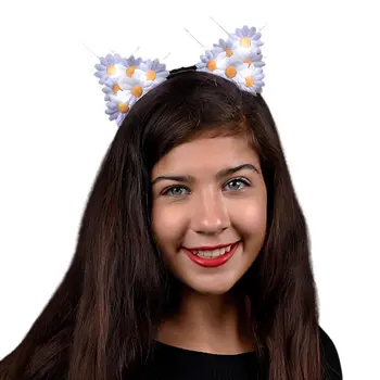 LED Daisy Flowers Cat Animal Ears Headband