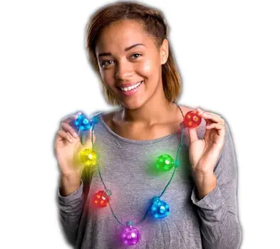 Jingle Bells Multicolor String Light Christmas Necklace