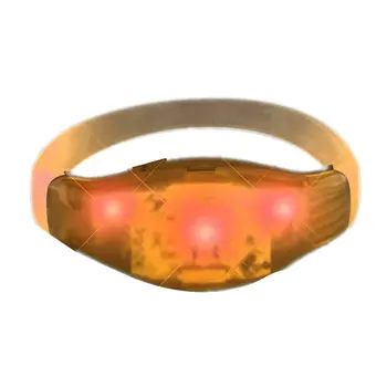 Sound Activated Orange LED Bracelet Wristbands for Concerts