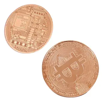 Copper Plated Collectible Bitcoin Coin Physical Art Collection Gift