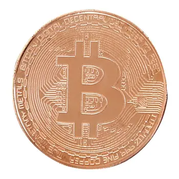Copper Plated Collectible Bitcoin Coin Physical Art Collection Gift
