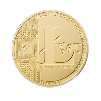 Gold Coated Litecoin Cryptocurrencies Limited Edition Art Collection Coin