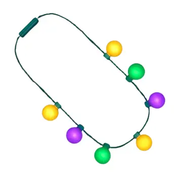 Large Light Party Globes Mardi Gras Parade Light Up Crewe Necklace for Fat Tuesday