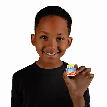 Blinking Light Up Happy Birthday Cake Body Light Pins