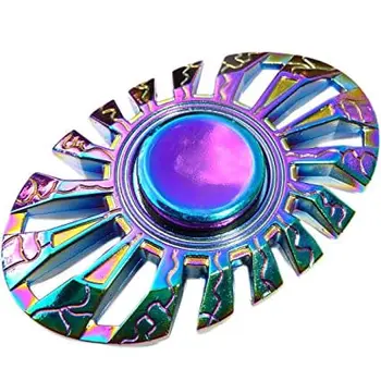 Rainbow Chameleon Oval Metal EDC Fidget Spinner