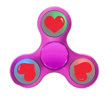 Valentine’s Day Red Hearts Fidget Spinner Gift with Metallic Finish