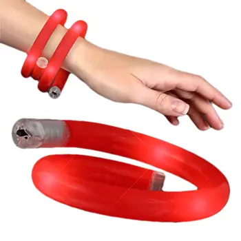 Adjustable Assorted Light Up Red White Blue Patriotic Tube Bracelets for 4th of July  Pack of 25