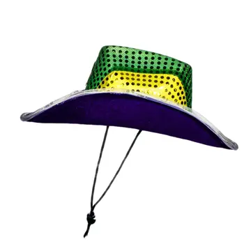 Light Up Flashing Fleur De Lis Cowboy Hat