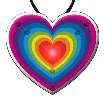 Flashing Retro Love Rainbow Heart Pendant Necklace