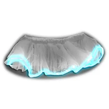 Blue EL Wire Tulle Tutu White Skirt Prima Ballerina