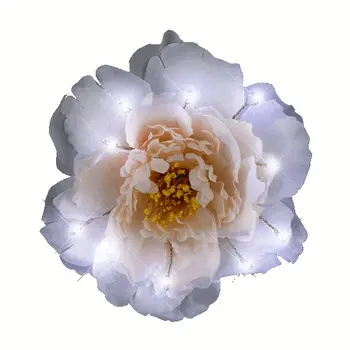 White on White on White LED Flower Hair Clip