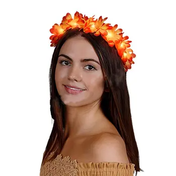 Light Up Flashing Fall Autumn Flower Crown Headband