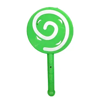 Green Light Up Lollipop Wand With Rattling Sound