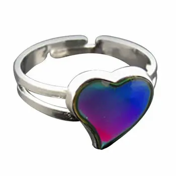 Sweet Heart Shaped Mood Ring Adjustable