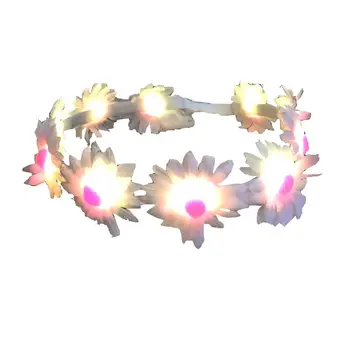 White Flowers LED Daisy Floral Headband