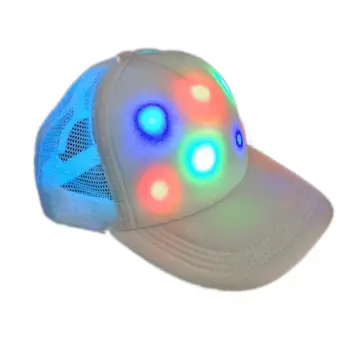 Unisex Multicolor LED Tucker White Baseball Cap