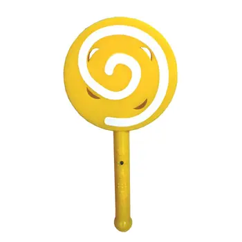 Yellow Light Up Swirl Lollipop Wand With Rattling Sound