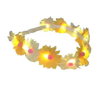 Yellow Flowers LED Daisy Floral Headband