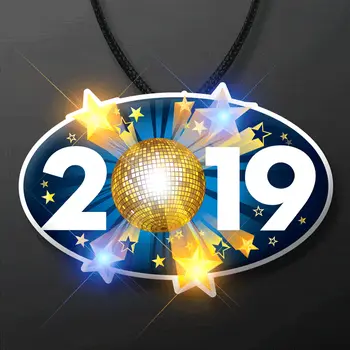 2019 Happy New Year Party Body Light Necklace