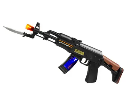 16 Inches Light Up Machine Blaster Gun With Bayonet