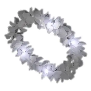White Flashing Hawaiian Lei Necklace