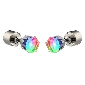 Light Up Multicolor Diamond Pierced Earrings One Pair