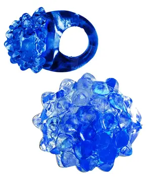 Light Up Bumpy Rings Blue Pack of 24
