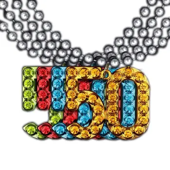 50 Charm on Beads Happy Birthday Bead Necklace Assorted Pack of 12 Unlit