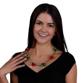 Jingle Bells Flashing Christmas Necklace