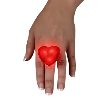 Huge Heart Gem Rings Red