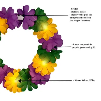 Light Up Mardi Gras Lei Headband